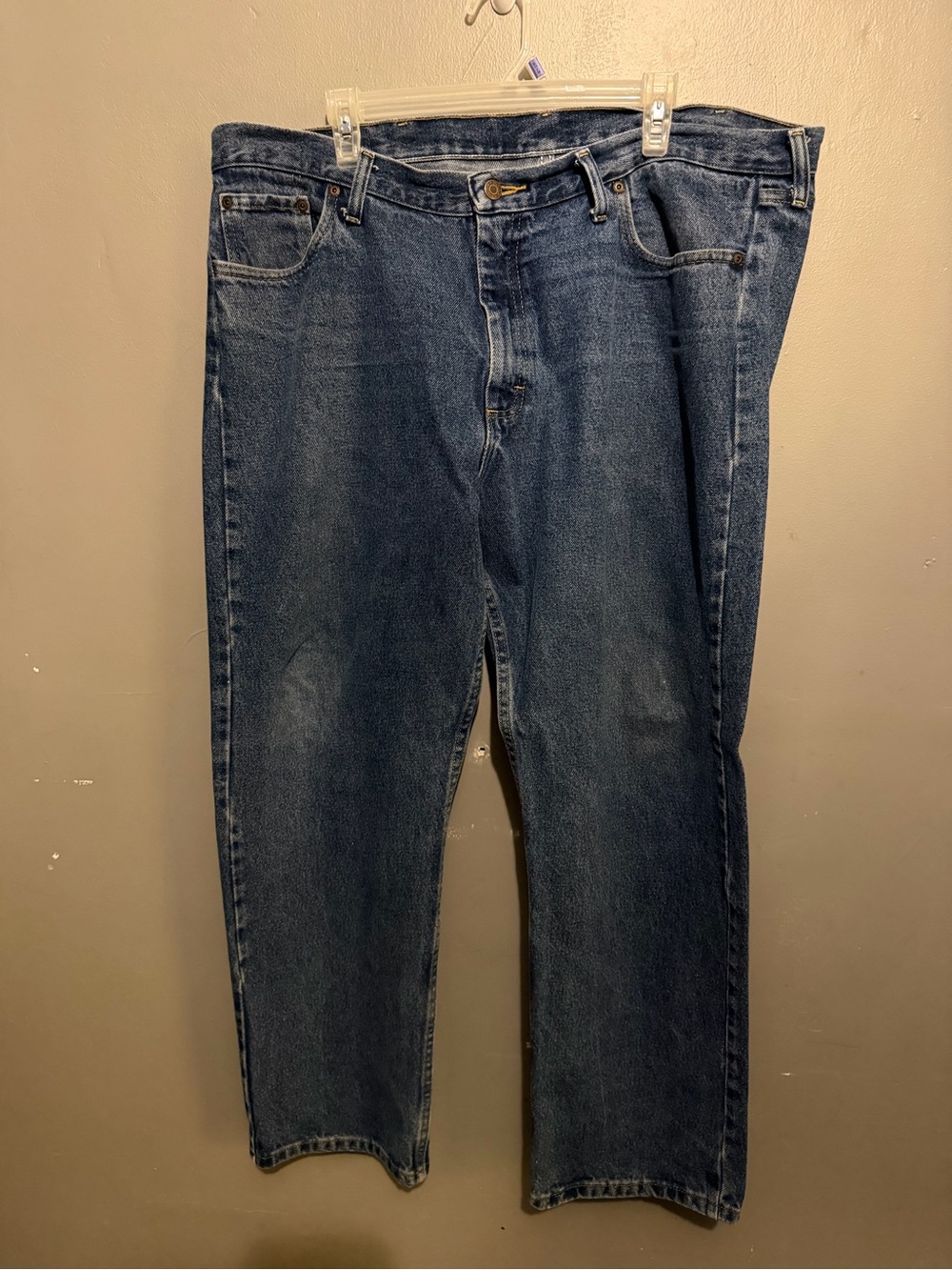 Wrangler Men's Straight Leg Dark Blue Denim Jeans